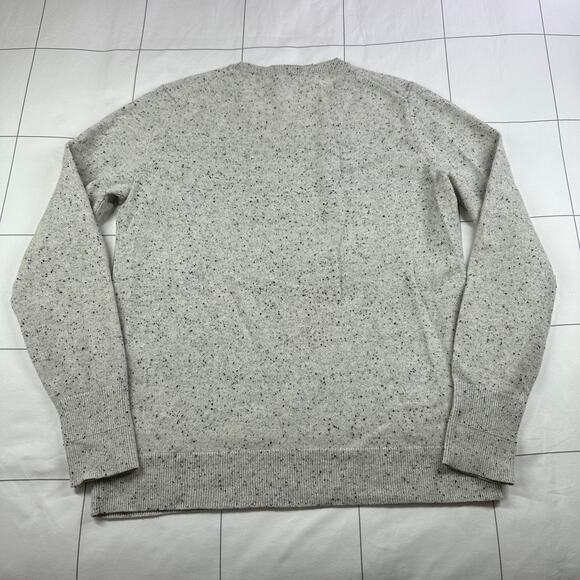 Everlane Sweater Womens Medium Gray Cream Speckled 100% Cashmere Crew Neck Knit - Picture 3 of 7